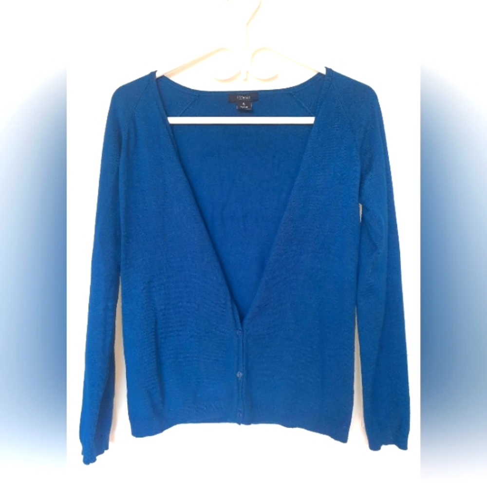 Teal button-up cardigan, S